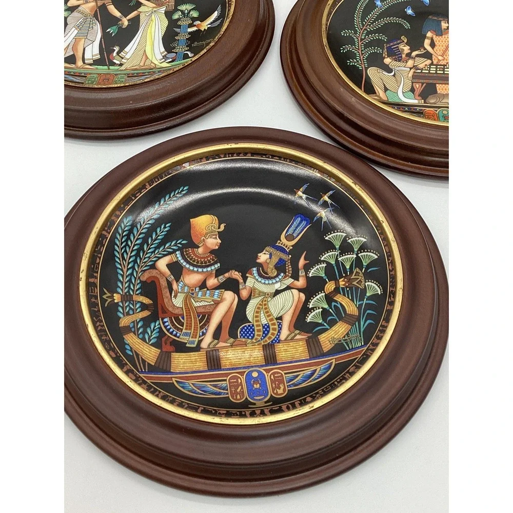 Tutankhamun Collector Plates,‎ Osiris Egyptian Porcelain Set of 5 (TBL-1013)